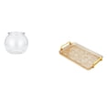 thumbnail image 1 of Jarrón Transparente Con Forma De Pecera Y Plato De Postre, Bandeja Para Mesa De Centro Con Asa Para Dormitorio, Sala De Estar, Decoración Del Hogar Y Almacenamiento De Joyas., 1 of 8