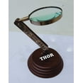 thumbnail image 3 of Nautical Desktop Brass Magnifying Glass Vintage Style W/ Wooden Stand, 3 of 5