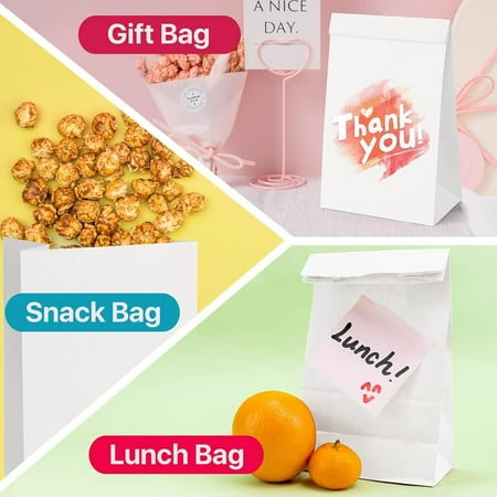 Concession Essentials 4lb White Paper Bags - Pack of 150ct. Eco-Friendly White Paper Lunch Bags. Great for Holiday Cookie Bags and Arts and Crafts.