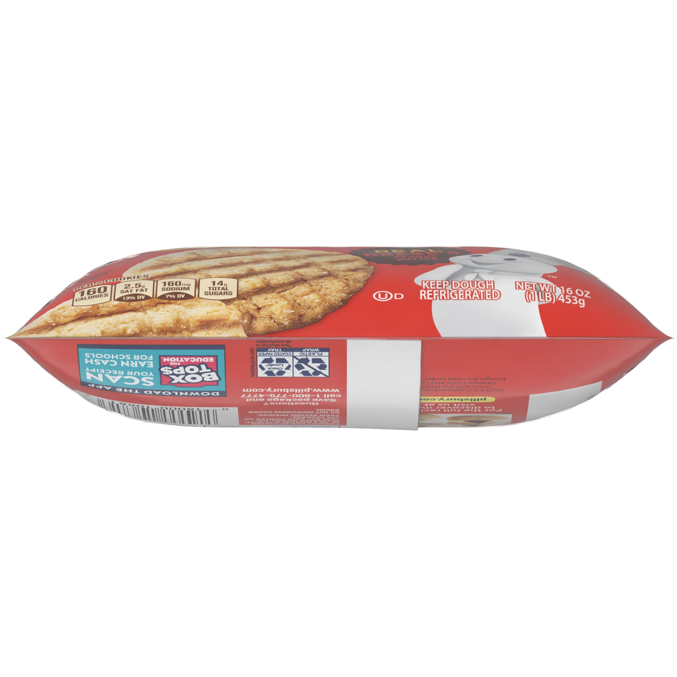 Pillsbury Ready to Bake Cookie Dough, REESE'S Peanut Butter, Makes 24 Cookies, 16 oz
