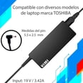 thumbnail image 4 of Cargador Para Laptop Compatible Para Toshiba 19V A 3.42A Vimi, 4 of 9