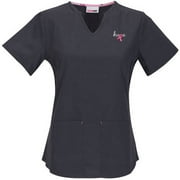 Women's Fashion Collection Breast Cancer Split V-Neck Scrub Top