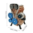 Keusn Large Scale DIY Mini Desktop Engine Model Kit, 8Cylinder Inline