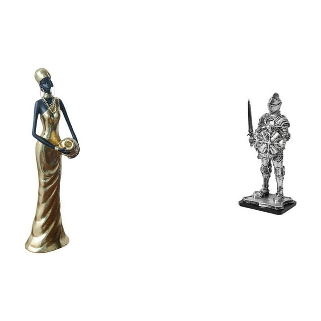 Figura de mujer africana, estatua de dama tribal africana, estatua de caballero, figura de escritorio, adorno de resina, arte hecho a mano, colecciona