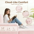 thumbnail image 3 of YSICK 54.7"W Upholstered Chaise Lounge Chair Indoor with Ottoman, Corduroy Sofa Bed Cozy Sleeper Couch for Living Room, No Assembly Required, Pink, 3 of 6