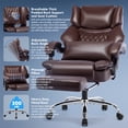 thumbnail image 5 of WOSDOM Gaming Chair with Massage Lumbar Support, Reclining Office Desk Chair, Comfortable Tall Computer Chair, Brown, 300lbs, 5 of 7