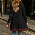 thumbnail image 5 of Idoravan womens long sleeve open front knit cardigan sweater with pockets Women Solid Color Long Sleeves Knit Cardigan Loose Curved Placket Tops, 5 of 6