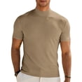 thumbnail image 3 of Mens Mock Turtleneck Shirts Casual Cotton Short Sleeve Shirt Basic Half Neck T-Shirts, 3 of 10
