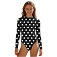 thumbnail image 1 of Swimsuit for Girls, Long Sleeve One Piece Rashguard, Solid Color Beach Vacation Swimsuit for Kids 2-13 Years, 1 of 7