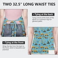 thumbnail image 6 of Cartoon Construction Vehicles Barriers Blue Apron-Garden Aprons for Women with Pockets-Cotton Linen Waterproof Kitchen Cooking Gardening Aprons Adjustable for Kitchen,Cooking,BBQ and Salon 33x27 Inch, 6 of 7