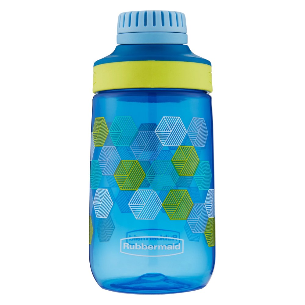 Rubbermaid 14 Oz. Leakproof Chug Kids Water Bottle, Folded Hexagons
