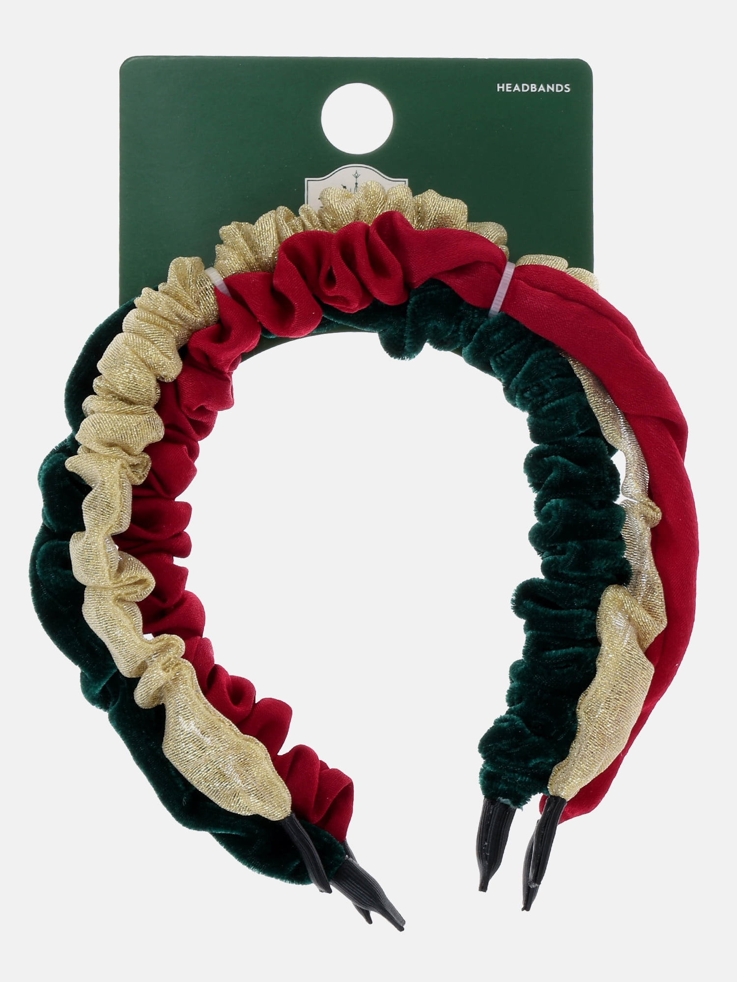 Way to Celebrate Holiday Women's Metallic Scru Headband Set