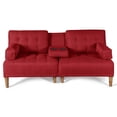 thumbnail image 3 of Sofá Cama De Lino Rojo Modelo Queen Makora Con Portavasos, 3 of 8