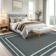 thumbnail image 4 of Garvee 5'x7' Bordered Print Area Rug Washable Rugs, Non Slip Modern Geometric Rug Stain Resistant Indoor Carpet for Living Room Bedroom Dining Room, Gray, 4 of 8