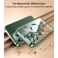 thumbnail image 2 of Magnetic Matallic Glossy Clear for iPhone 13 Pro Case with Full Camera Cover Protection [No.1 Strong N52 Magnets] [Military Grade Drop Protection] for Women Girls Phone Case (6.1")-Green, 2 of 12