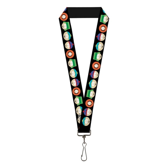 Comedy Central Lanyard, South Park Boys Face Repeat Black, Elastic