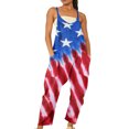 thumbnail image 2 of Dyegold Jumpsuits for Women Casual, Women Rompers and Jumpsuits Pocket Summer Fashion Playsuit Bibs 4th July Tie Dye V-Neck Sleeveless Rompers Playsuit, 2 of 6