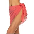 thumbnail image 4 of Paréos Courts pour Femmes Enveloppe de Plage Transparente en Chiffon pour Maillot de Bain Rouge Melon D\'eau TG, 4 of 6
