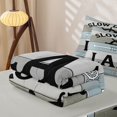 thumbnail image 6 of Manfei Vintage Farmhouse Zipper Twin Comforter Sets with Fitted Sheet and 2 Pillowcases,Large Letter Zipper Bedding Set,Blue Gray,Light Gray Reversible,4pcs, 6 of 8