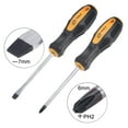 thumbnail image 3 of Uxcell #2 Phillips / 7mm Slotted 4" S2 Steel Round Shaft Magnetic Screwdriver Set Non-Slip Black+Yellow Handle, 3 of 5