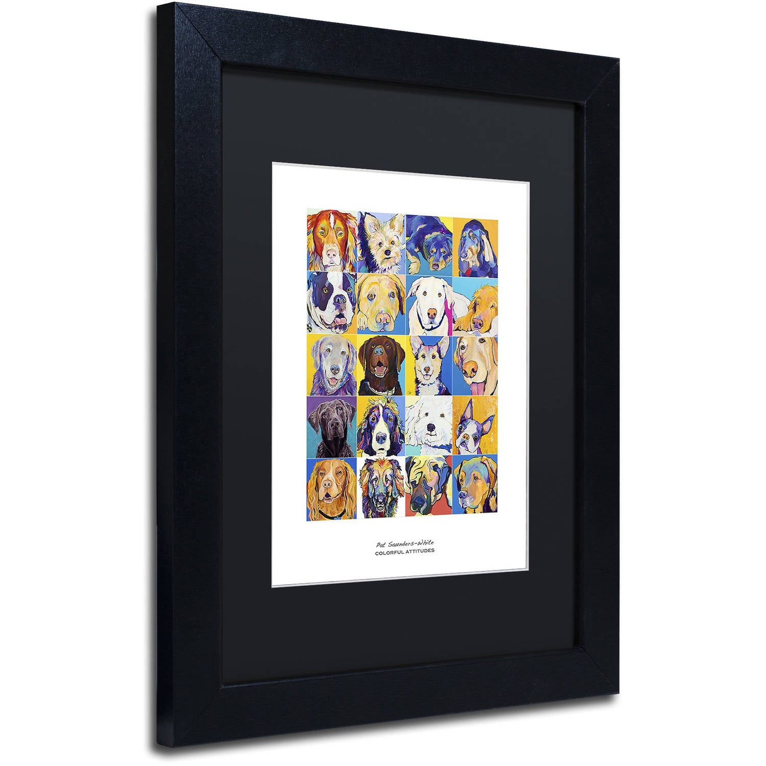 Trademark Fine Art "Colorful Attitudes Poster" Canvas Art by Pat Saunders-White, Black Matte, Black Frame