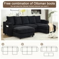 thumbnail image 5 of U-shaped Combination Couch, Sectional Modular Sofa For Living Room, 3-seater Upholstered Sofa With Ottoman, Console Included, 5 of 7