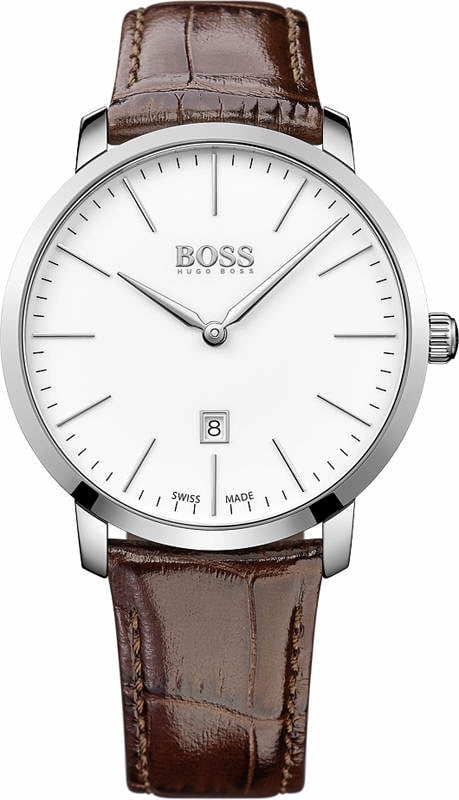 hugo boss watch with brown leather strap