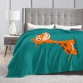thumbnail image 4 of DouZhe Ultra-Soft Micro Fleece Lightweight Flannel Bed Blanket, Cartoon Wild Cute Giraffe Print Cozy Warm Throw Blankets, 60"x50", 4 of 7