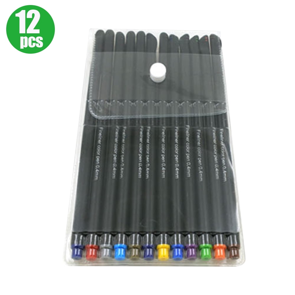 12 Colors Fineliner Pens 0.4mm Fine Point 