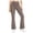 *Coffee, variant on Women's High Waisted Stretchy Flare Leg Yoga Pants, Casual Solid Color Trousers with Pockets Black,Women's Plus M