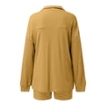 thumbnail image 6 of LIZUOJUN Pajamas for Women Set Shorts Long Sleeve Sleepwear 2 Piece Lounge Set Soft Comfortable Breathable Pjs Loungewear Notch Collar Button Down Pajama Casual Sleepwear - L, 6 of 7