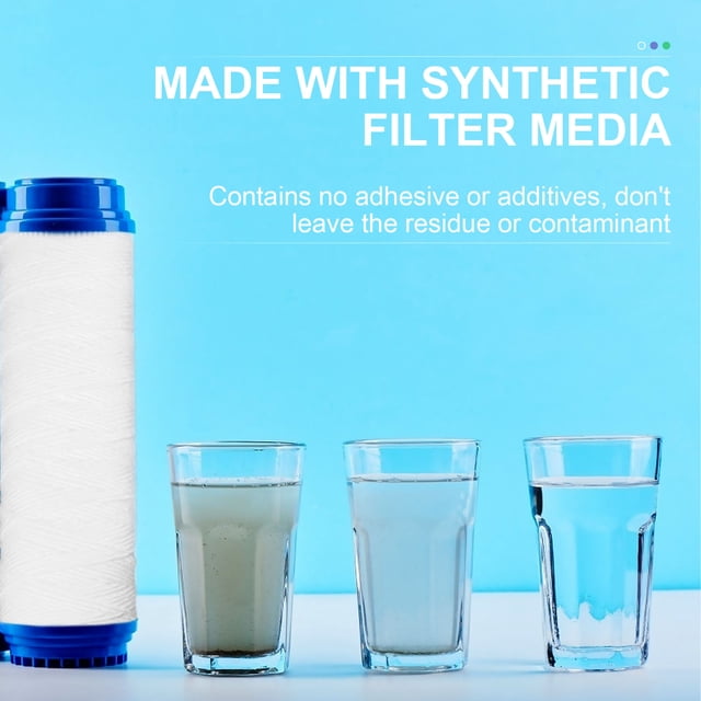 Raindrops 2Pcs White PP Cotton Filter for Water Filtering Tool with Durable Synthetic Media
