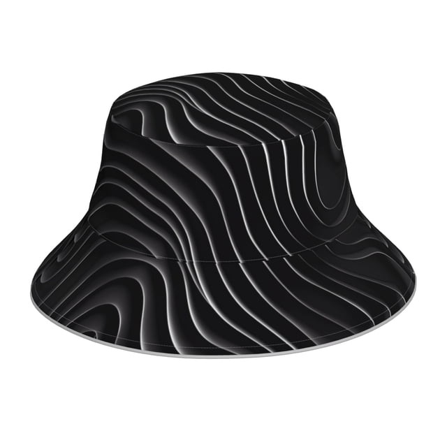 Balery Abstract Black And White Waves Sombreros para el sol para hombre y mujer, sombrero de pescador con UPF 50+