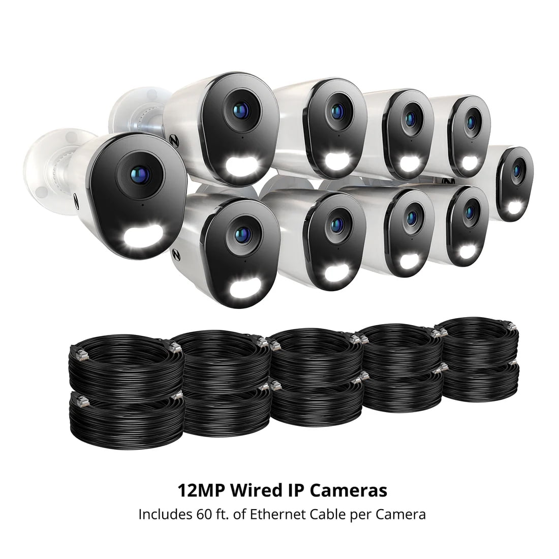 2-Way Audio 24 Channel NVR Security System with 4TB Hard Drive and 10 Wired IP 6K Deterrence Cameras