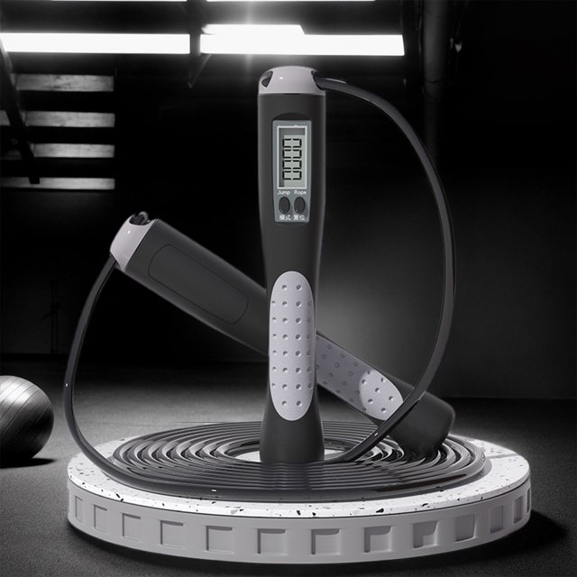 Cuerda para saltar contando, cuerda para saltar para entrenamiento, cuerda para saltar Digital ajustable para hombres y mujeres