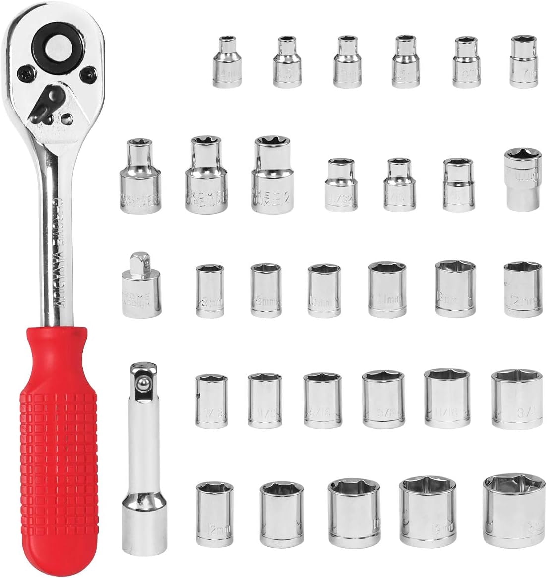 EXCITED WORK 128 Piece Tool Set-General Household Hand Tool Kit, Auto Repair Tool Set, with Plastic Toolbox Storage Case for Men and Women