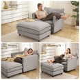 thumbnail image 5 of Muumblus Oversized Lounge Chair with Ottoman, Plush Cloud Accent Armchair for Living Room, Bedroom, Gray Chenille, 5 of 11