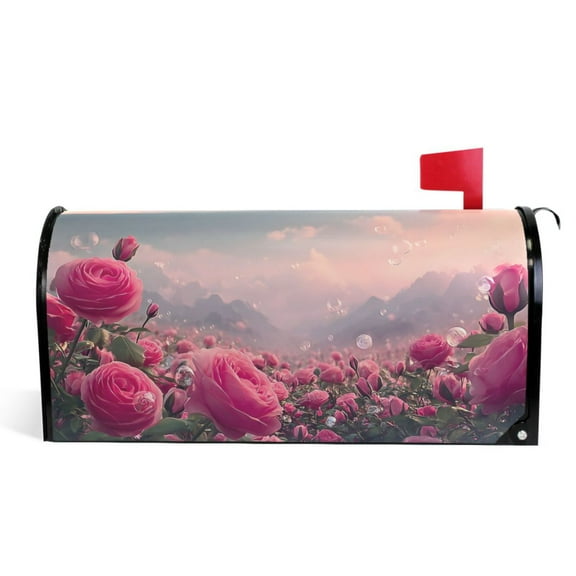Ryvnso Mailbox Cover Rose Flowers Magnetic Mailbox Wrap Standard Size 21x18 Inch