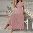 thumbnail image 5 of Timegard Dresses for Women Summer 1 Shoulder Irregularly Ruffle Hem Casual Loose Long Dresses Pockets, 5 of 7
