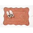 thumbnail image 2 of Hand Braided Natural Jute Rug Beige and Red Area Rug Rectangle Rug, 2 of 5