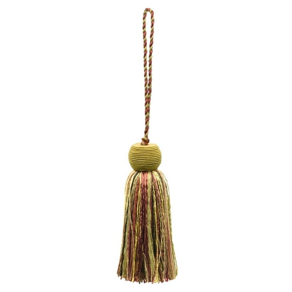 Decorative 4" (10cm) Key Tassel, 3 1/2" (8.5cm) Loop # VTS,, Beige Harvest Red #VNT21 (Dark Red, Light Red, Dark Beige) Set of 2
