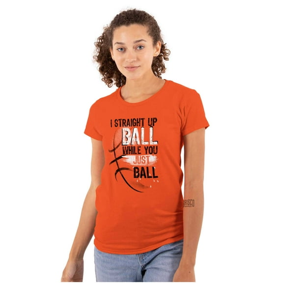 Straight Up Ball Basketball Womens Slim Fit Graphic Tee Brisco Brands S