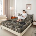 thumbnail image 3 of Erosebridal Camping RV Car Queen Sheet Sets 4 Pieces for Boys Girls,Teens Vintage Camouflage Branches Bed Set,Luxury Bedroom Decor, 3 of 5
