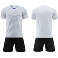 thumbnail image 3 of Babcutegg Kids Soccer Uniform Set – Short Sleeve Breathable Football Jersey and Matching Athletic Shorts for Training, Matches, and School Sports White Size S, 3 of 6