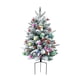 thumbnail image 1 of TQEHS Árboles de Navidad de 21 pulgadas preiluminados, jardinera navideña preiluminada, relleno de urna navideña artificial con estaca de trípode, pinos navideños artificiales iluminados con bayas roj, 1 of 1