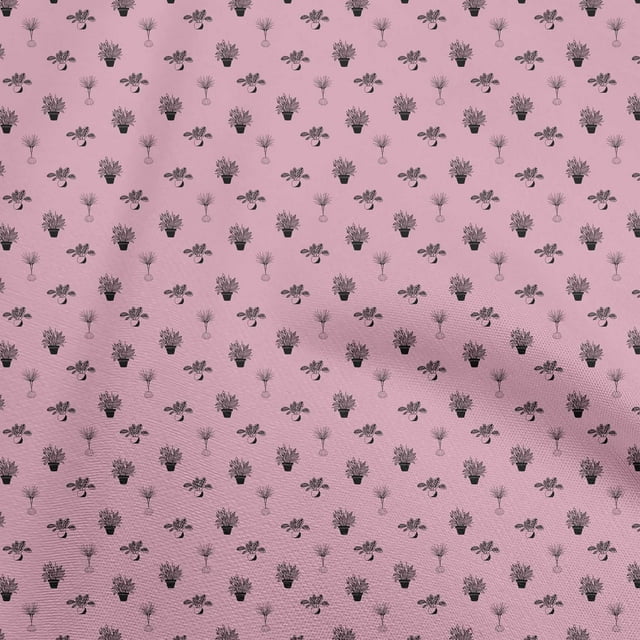 oneOone Georgette Viscose Light Pink Fabric Plants In Vase Sewing Craft Projects Fabric Prints By Yard 42 Inch Wide