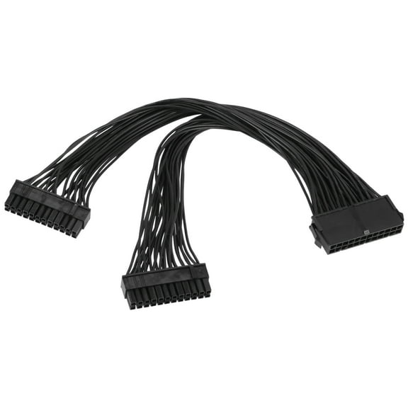 ATX 24Pin 1 to 2 Port Power Supply Extension Cable PSU Male Female Splitter 24PIN