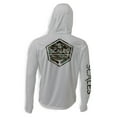 thumbnail image 2 of SCALES Tail Up Camo Hooded Long Sleeve Performance Shirt White, Medium Hoodie, 2 of 3