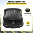 thumbnail image 4 of VEVOR Asiento de tractor universal, respaldo alto industrial, reemplazo de asiento de cortacesped y cortacesped de PVC negro, dos orificios de drenaje Marco de acero Asiento compacto para montacargas, 4 of 9