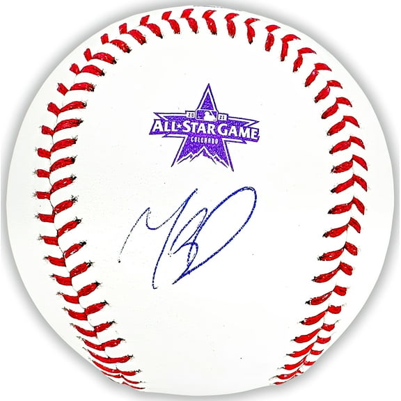 Mookie Betts Autographed Official 2021 All Star Game Logo MLB Game Baseball Los Angeles Dodgers Beckett BAS QR 218699